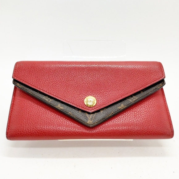 LOUIS VUITTON - Calfskin Double V Wallet Rubis R1.218 - Picture 1 of 4